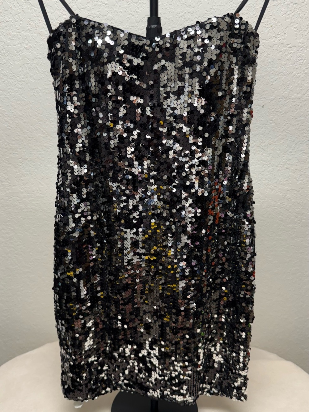 Source Unknown Black Sequin Mini Dress
